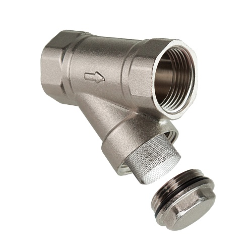 Фильтр, латунь, внутренняя/внутренняя резьба 1/2"х45°, никель, RTP