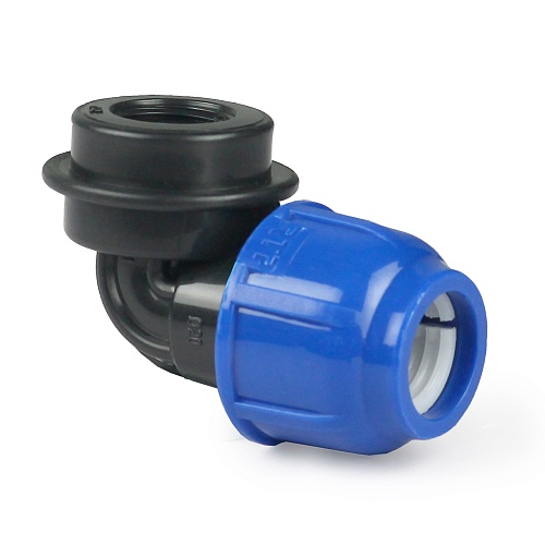 Отвод компрессионный, полипропилен внутренняя резьба 63х1_1/2", для полиэтиленовых труб, РТП